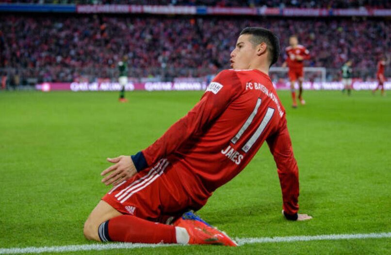 James Rodríguez marcó gol en la victoria del Bayern