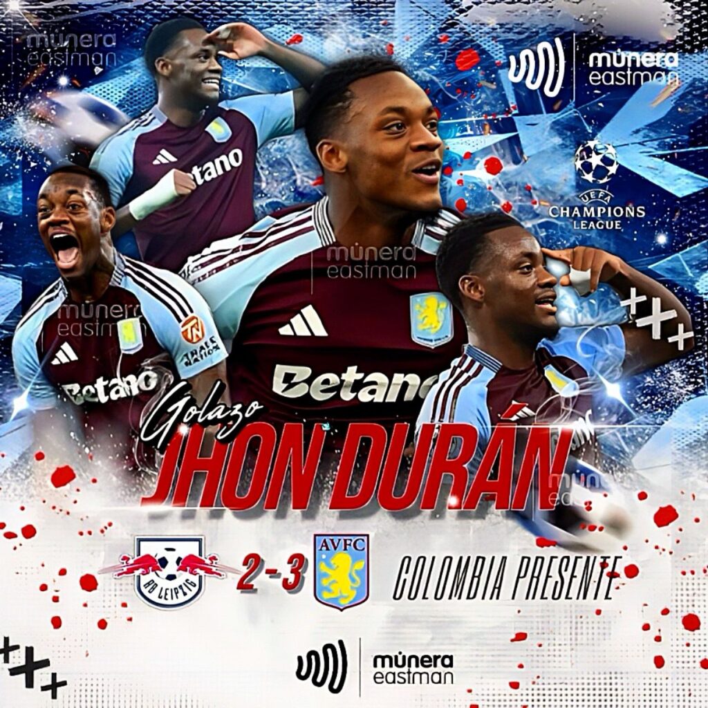 JHON DURÁN MARCÓ UN GOLAZO DE MEDIA DISTANCIA, TRIUNFO VITAL PARA EL ASTON VILLA