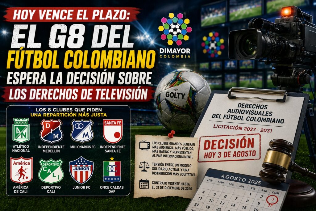 Hoy vence el plazo: el G8 del fútbol colombiano espera la decisión sobre los derechos de televisión